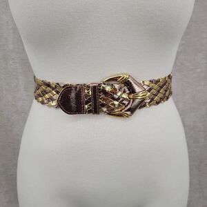 Nan Lewis Vintage Metallic Gold and Bronze Woven Belt